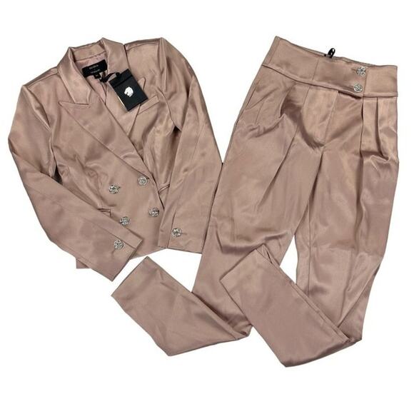 Dundas x Revolve Marion Blazer and Pants Matching Set in Pink Blush